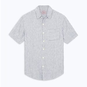 Alex Crane Ola Shirt Yand Dyed Striped Short Sleeve Button Down Shirt L